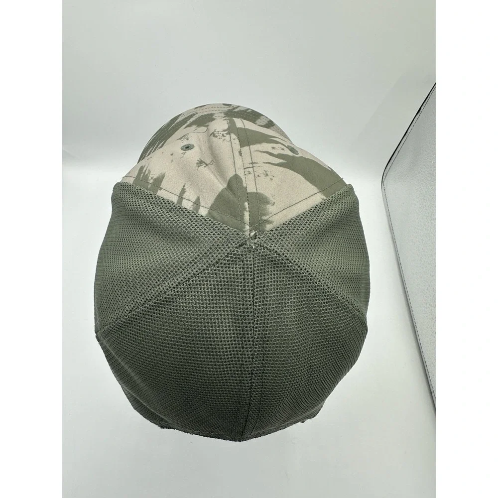 Under Armour Camo Mesh Back Snapback Hat Green Tan Hunting Trucker Cap